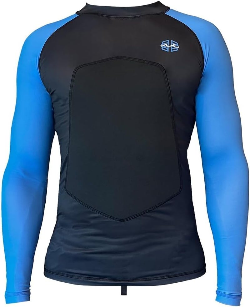 Ribby SPF 50+ 5mm Padded Rash Guard, Black and Blue - Image 2